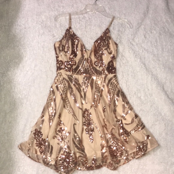 NWT WINDSOR $90 IVORY GOLD Prom Party Cocktail Dress 13